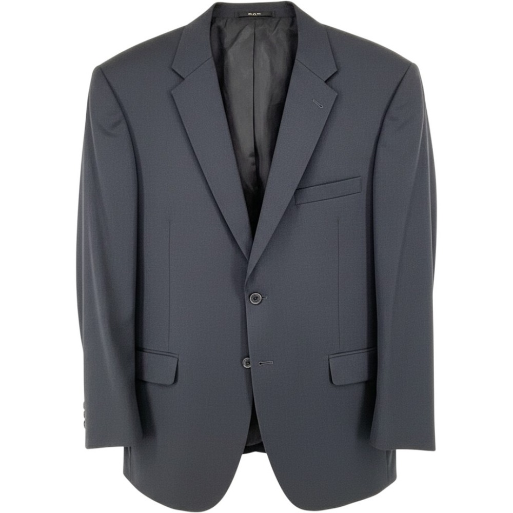 Jos. A. Bank Mens 44 RG Navy Blue 100% Wool 2-Button Blazer Sport Coat 810